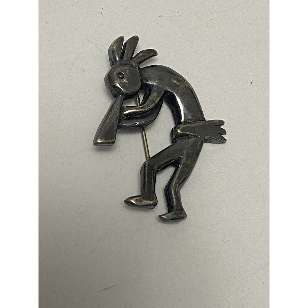 Vintage Native American Sterling Kokopelli Pin Brooch Signed GS